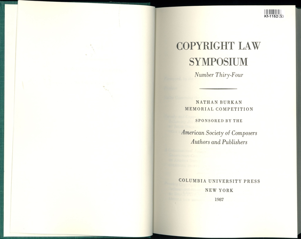 Copyright law symposium - Number thirty-four