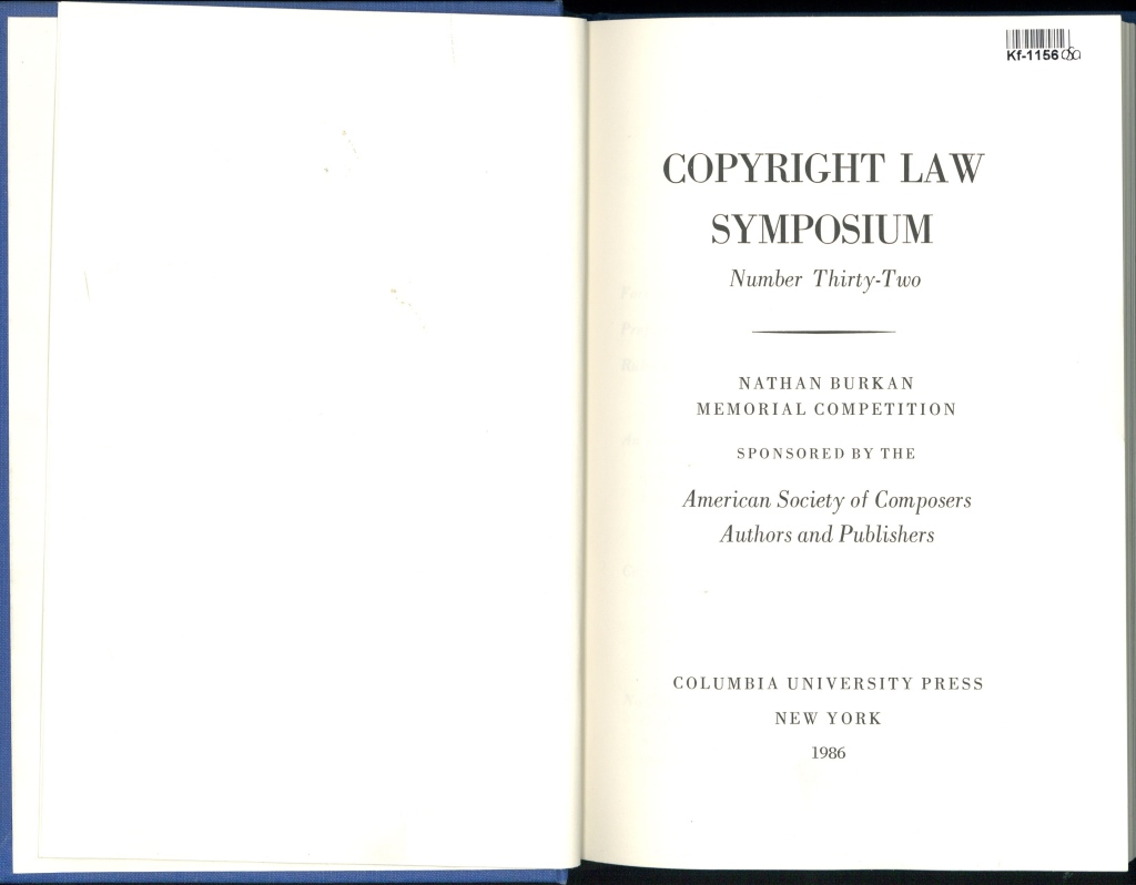 Copyright law symposium - Number thirty-two