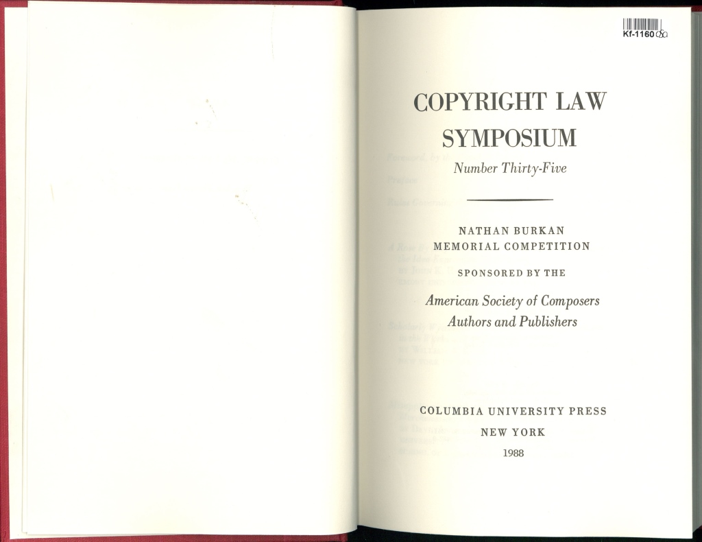 Copyright law symposium - Number thirty-five