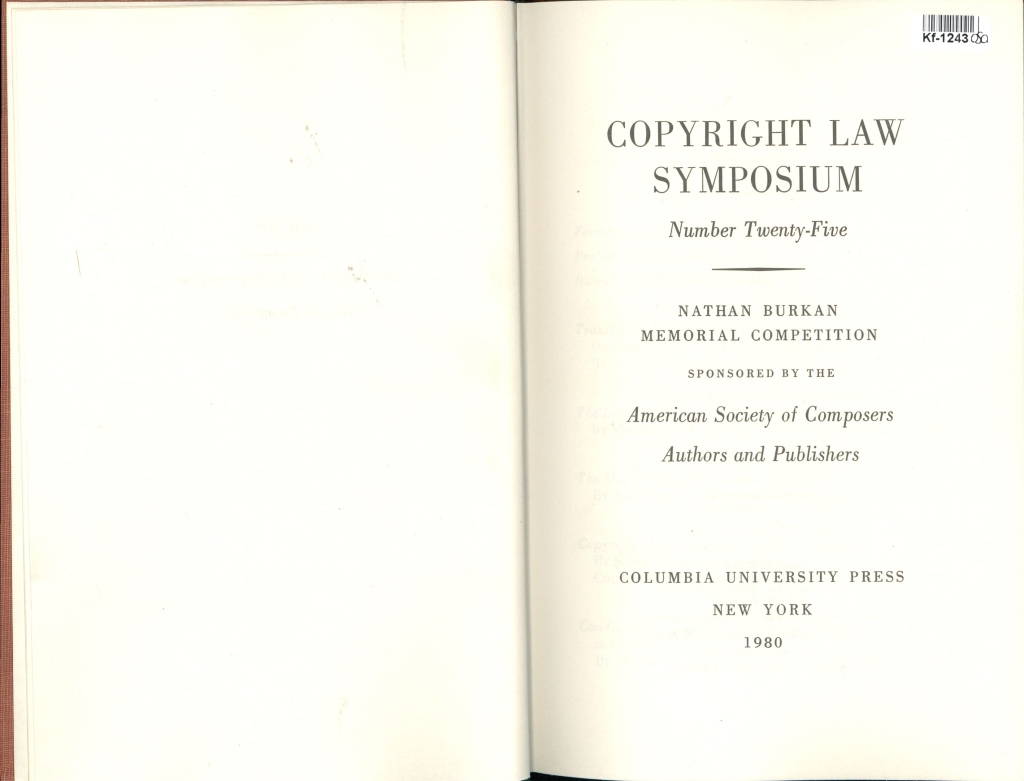 Copyright law symposium - Number twenty-five