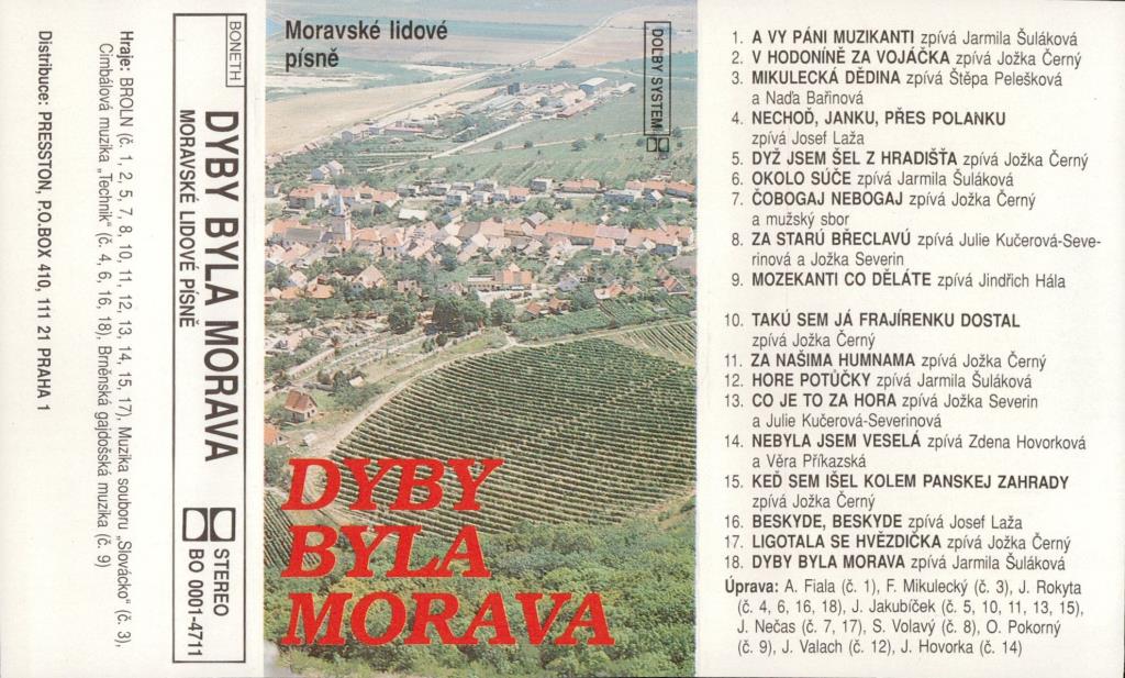 Dyby byla Morava - Moravské lidové písně; 