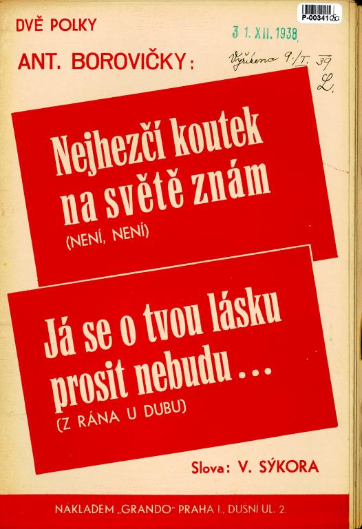 Nejhezčí koutek na světě znám, Já se o tvou lásku prosit nebudu