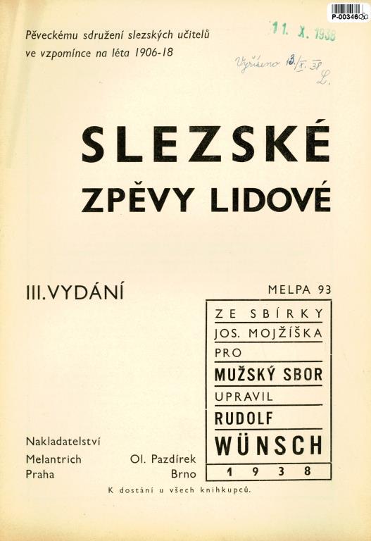 Slezské zpěvy lidové - III. vydání