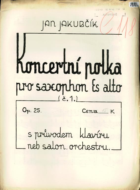 Koncertní polka pro saxophon Es alto