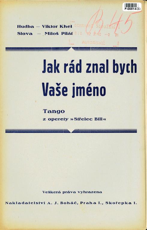 Jak rád znal bych Vaše jméno