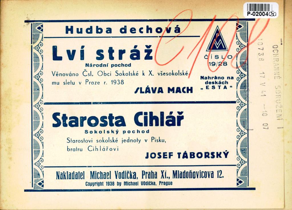 Hudba dechová č. 19/28  - Lví stráž, Starosta Cihlář