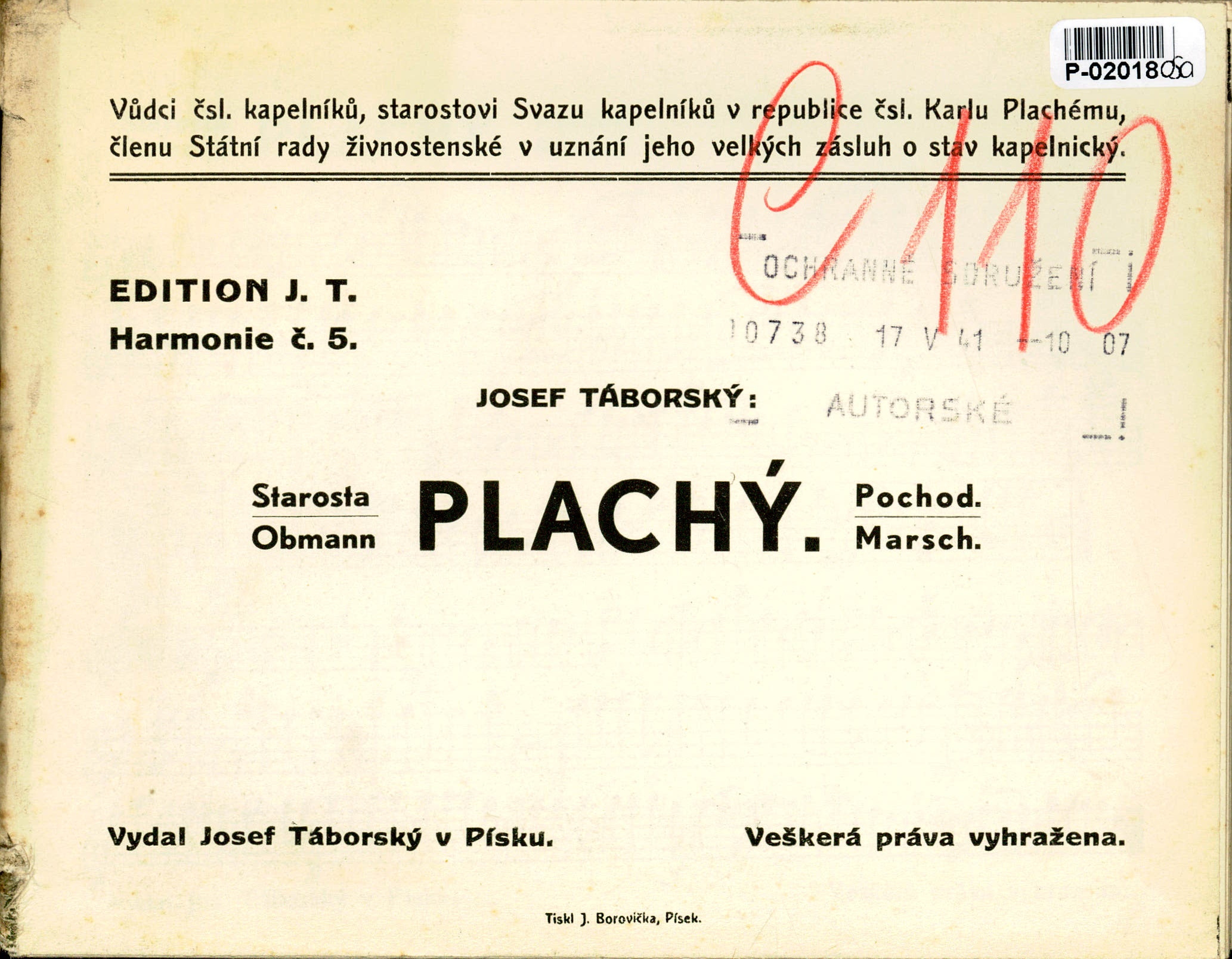 Edition J. T. Harmonie č.5. - Plachý