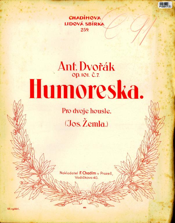 Chadímova lidová sbírka 259 - Humoreska