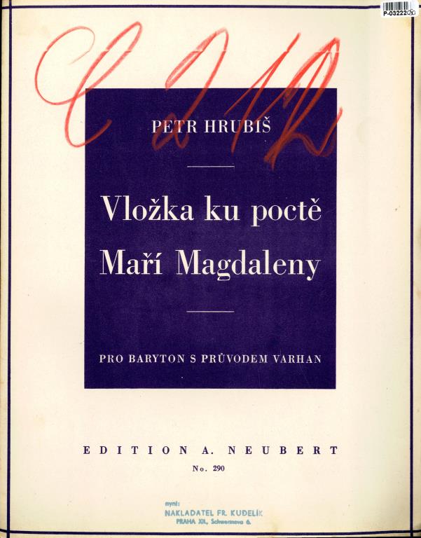 Edition Neubert 290 - Vložka ku poctě Maří Magdaleny