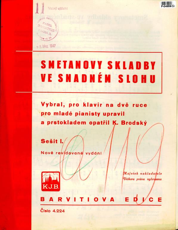 Smetanovy skladby ve snadním slohu - Sešit I.