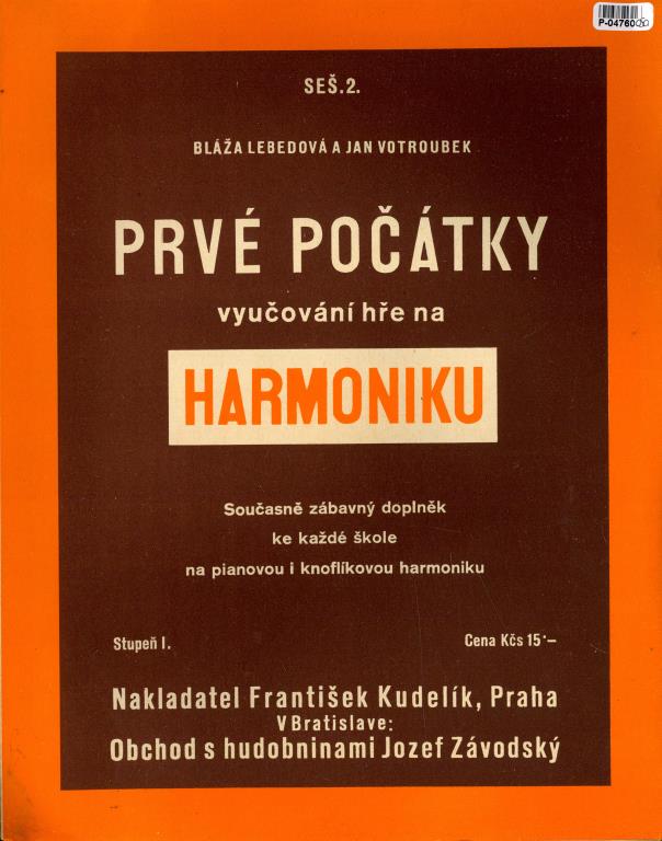 Prvé počátky vyučování hře na harmoniku - sešit 2