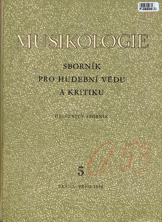 Musikologie - sborník pro hudební vědu a kritiku 5