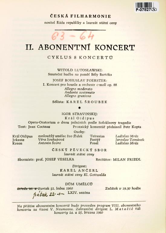 Česká filharmonie - II. Abonentní koncert