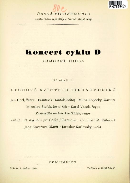 Česká filharmonie - Koncert cyklu D