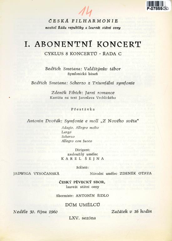 Česká filharmonie - I. Abonentní koncert