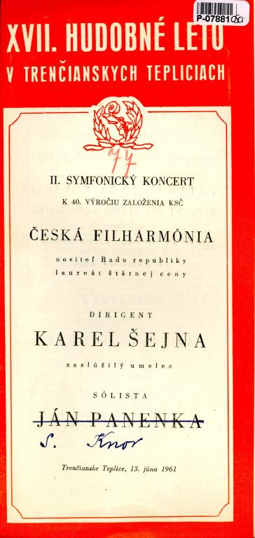 Česká filharmonia - XVII. Hudobné léto v Trenčianskych Tepliciach