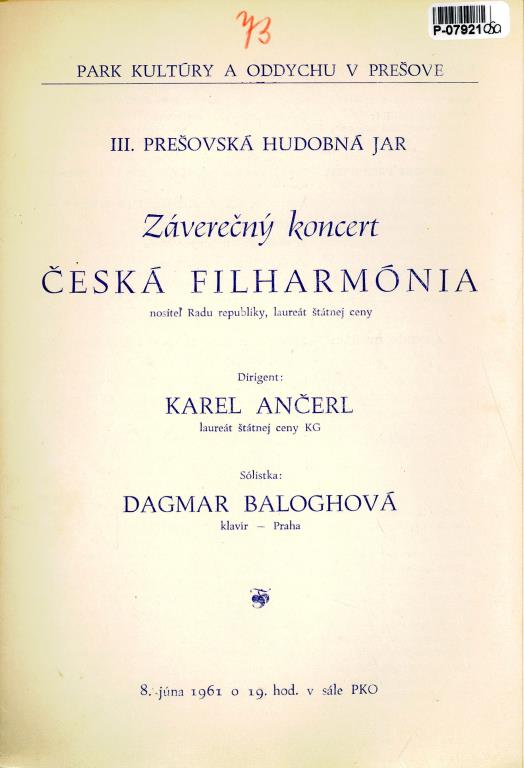 Česká filharmónia - III. Prešovská hudobná jar