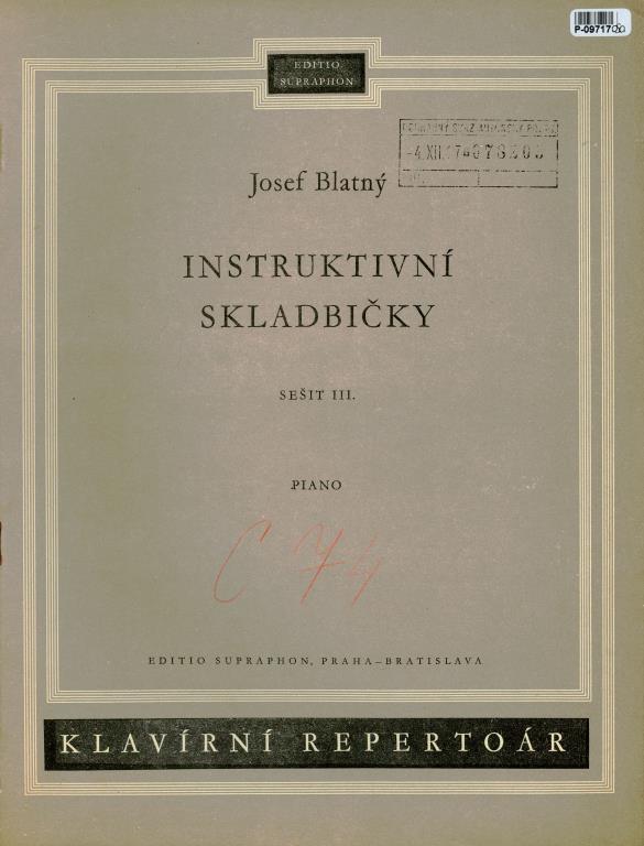 Instruktivní skladbičky - sešit III.