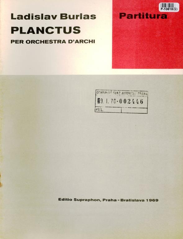 Partitura - Planctus