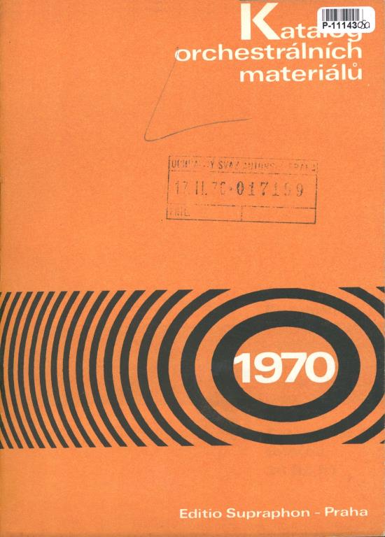 Katalog orchestrálních materiálů 1970