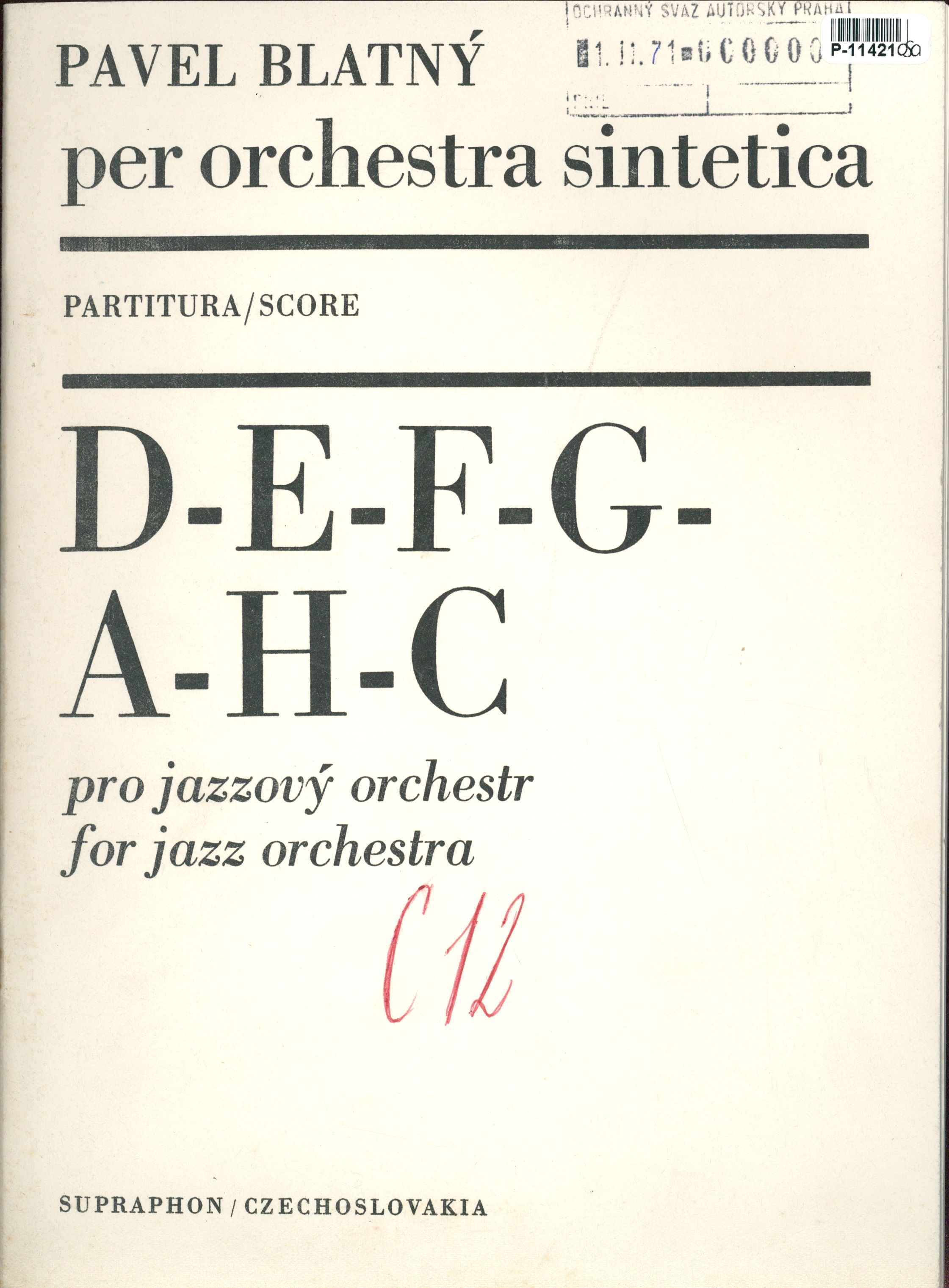 D-E-F-G-A-H-C pro jazzový orchestr