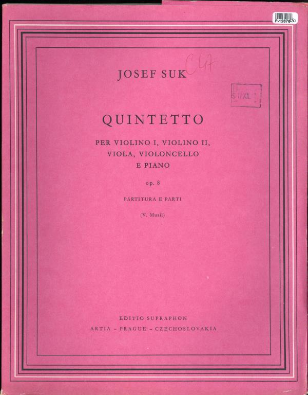 Quintetto per violino I, violino II, viola, violoncello e piano