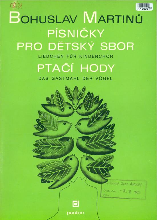 Písničky pro dětský sbor - Ptačí hody