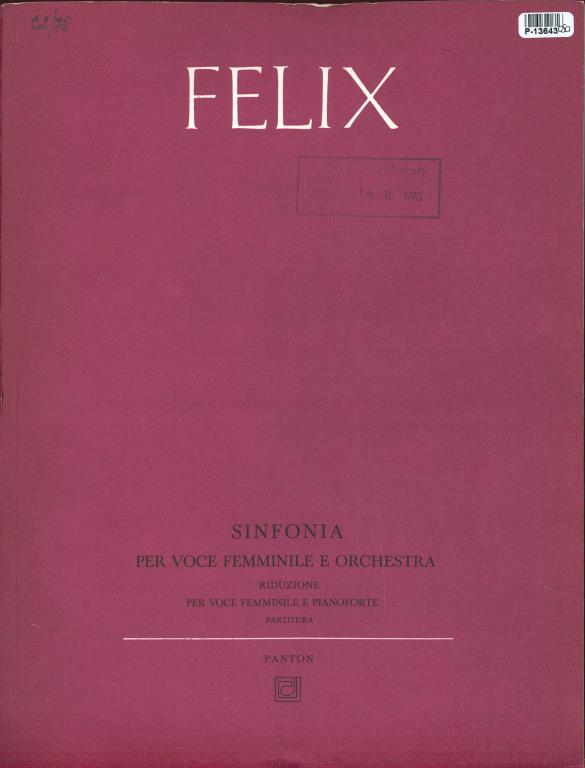 Sinfonia per voce femminile e orchestra