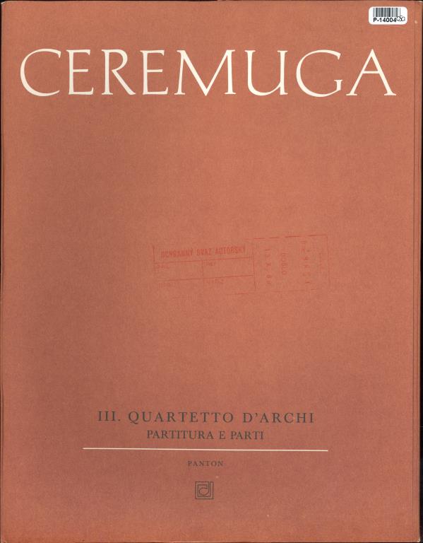 III. Quartetto d´archi