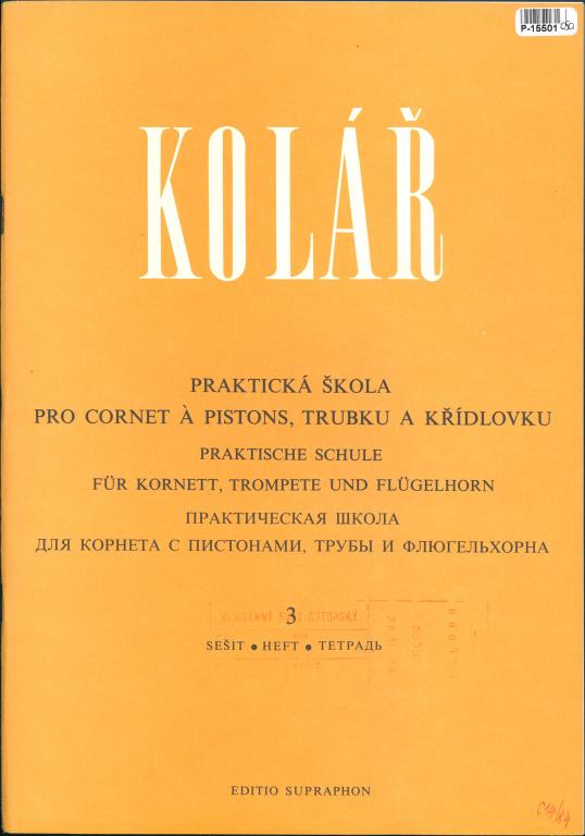 Praktická škola pro cornet á pistons, trubku a křídlovku