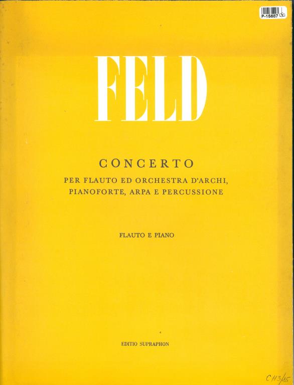 Concerto per flauto ed rchestra D'Archi, pianoforte, Arpa e percussione