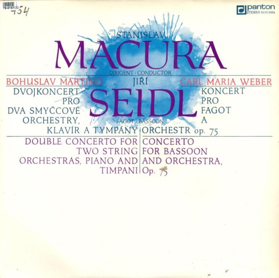 Bohuslav Martinů - Dvojkoncert pro dva smyčcové orchestry, Carl Maria Weber - Koncert pro fagot