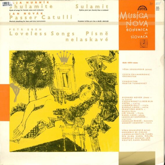 Ilja Hurník - Shulamite, Jan Novák - Passer Catulli, Petr Eben - Loveless songs