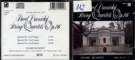 Pavel Vranický - String quartets op. 16