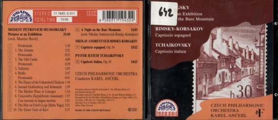 Mussorgsky - Pictures at an Exhibition, Rimsky-Korsakov - Capriccio espagnol, Tchaikovsky - Capriccio italien