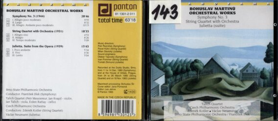 Panorama - Bohuslav Martinů orchestral works