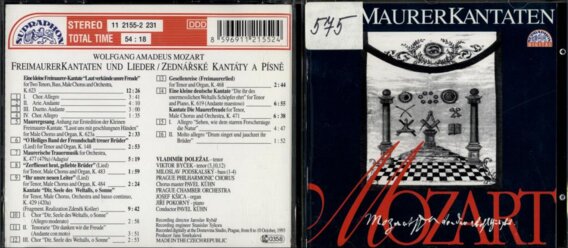 Mozart - Freimaurer kantaten und lieder