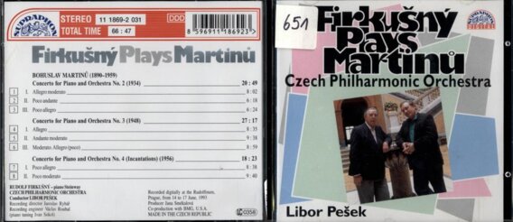 Firkušný plays Martinů - Concerto