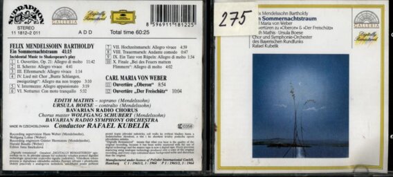 Bartholdy - Ein sommernachtstraum, Weber - ouvertüres