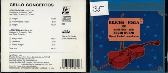 Cello concertos - Josef Rejcha, Josef Fiala