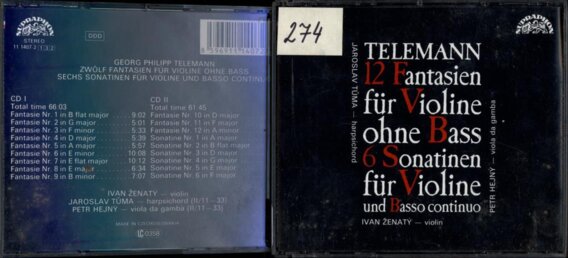 Telemann - 12 Fantasien für violine ohne bass, 6 sonatinen für violine und basso continuo
