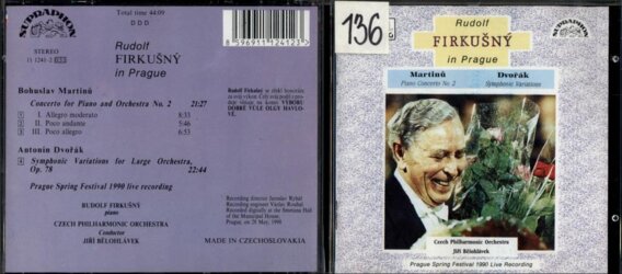 Martinů - Piano concerto No. 2, Dvořák Symphonic variations