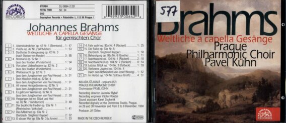 Brahms - Weltliche a capella Gesänge