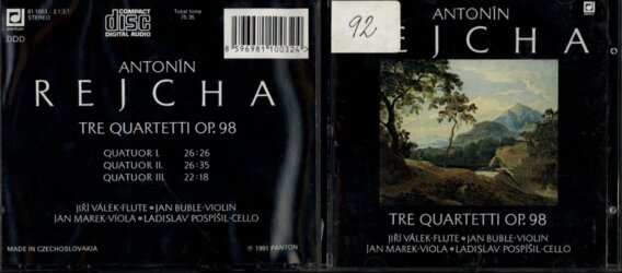 Antonín Rejcha - Tre quartetti op. 98