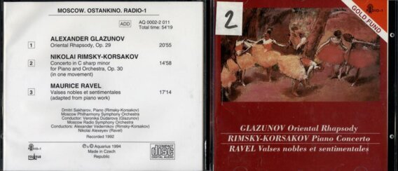 Glazunov - Oriental rhapsody, Rimsky-Korsakov - Piano concerto, Ravel - Valses nobles et sentimentales
