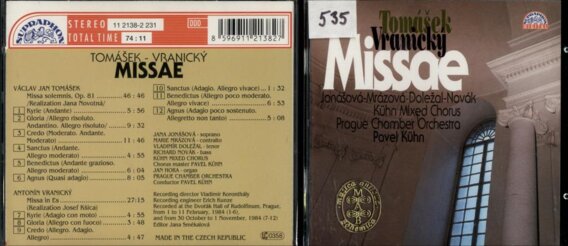 Tomášek, Vranický - Missae