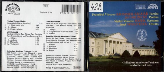 Krommer-Kramář - Partita, Družecký - Parthia, Mašek - Serenata, Mysliveček - Ottetto