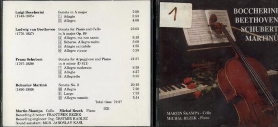 Boccherini, Beethoven, Schubert, Martinů