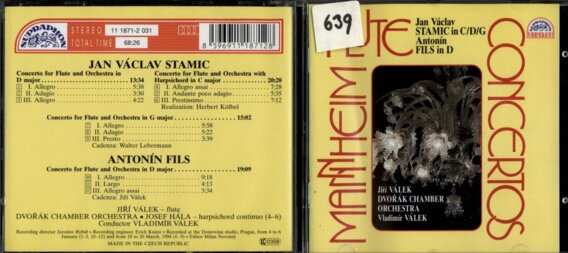 Mannheim concertos - Jan Václav - Stamic in C/D/G, Antonín Fils in D