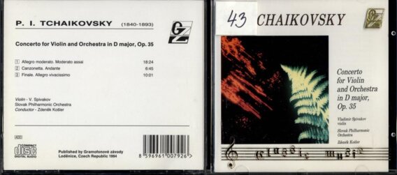 P. I. Tchaikovsky - Cocnerto for violin and orchestra in D major, Op. 35